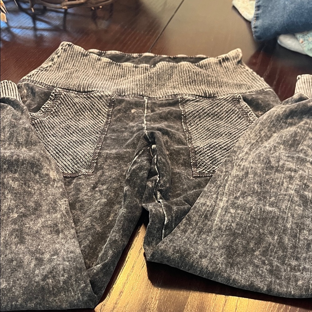 Olivia Rae Black Acid Wash Joggers